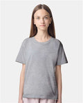 American Apparel 2001Y Youth Fine Jersey Tee - Heather Grey - model front