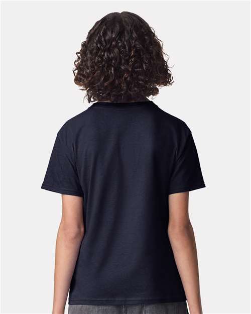 American Apparel 2001Y Youth Fine Jersey Tee - Navy - model back