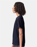 American Apparel 2001Y Youth Fine Jersey Tee - Navy - model side