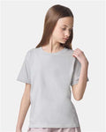 American Apparel 2001Y Youth Fine Jersey Tee - New Silver - model front