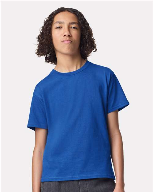 American Apparel 2001Y Youth Fine Jersey Tee - Royal Blue - model front