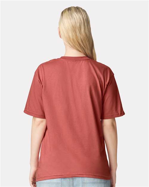 American Apparel 2001 Unisex Fine Jersey Tee - Canyon - model back