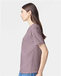 American Apparel 2001 Unisex Fine Jersey Tee - Smokey Violet - model side