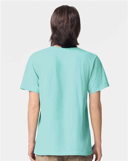 American Apparel 2001 Unisex Fine Jersey Tee - Celadon - model back