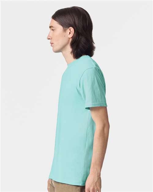 American Apparel 2001 Unisex Fine Jersey Tee - Celadon - model side