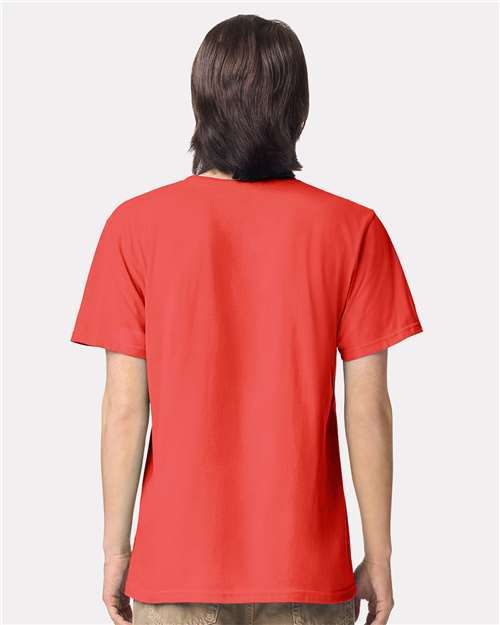 American Apparel 2001 Unisex Fine Jersey Tee - Coral - model back