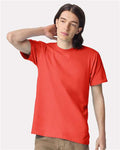 American Apparel 2001 Unisex Fine Jersey Tee - Coral - model front