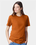 American Apparel 2001 Unisex Fine Jersey Tee - Rust - model front