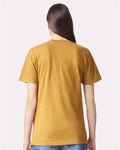 American Apparel 2001 Unisex Fine Jersey Tee - Mustard - model back