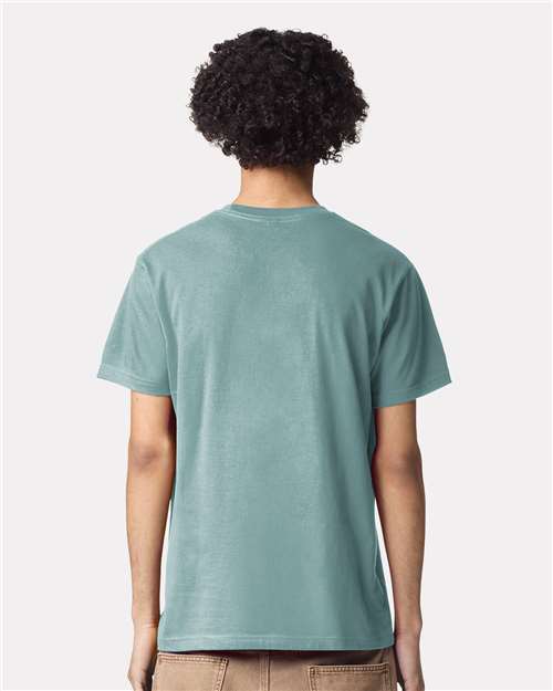 American Apparel 2001 Unisex Fine Jersey Tee - Arctic - model back