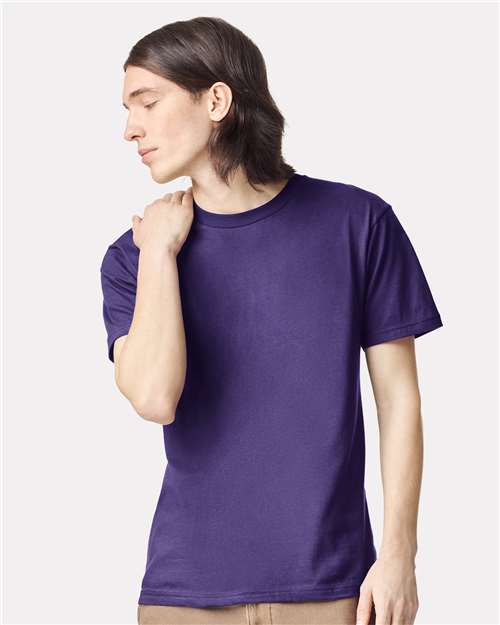 American Apparel 2001 Unisex Fine Jersey Tee - Grape - model front