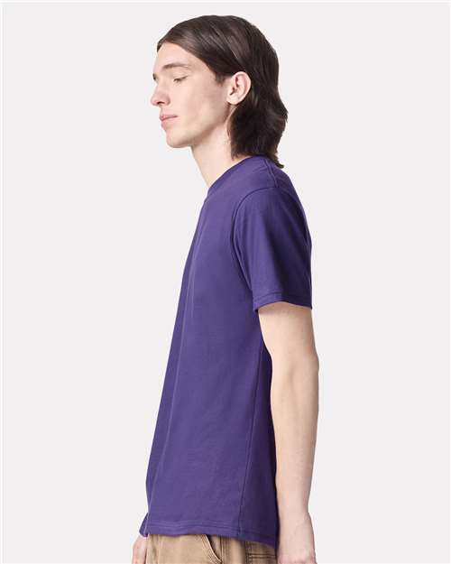 American Apparel 2001 Unisex Fine Jersey Tee - Grape - model side