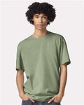 American Apparel 2001 Unisex Fine Jersey Tee - Sage - model front