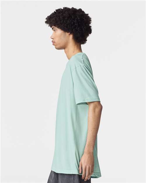 American Apparel 2001 Unisex Fine Jersey Tee - Sea Spray - model side