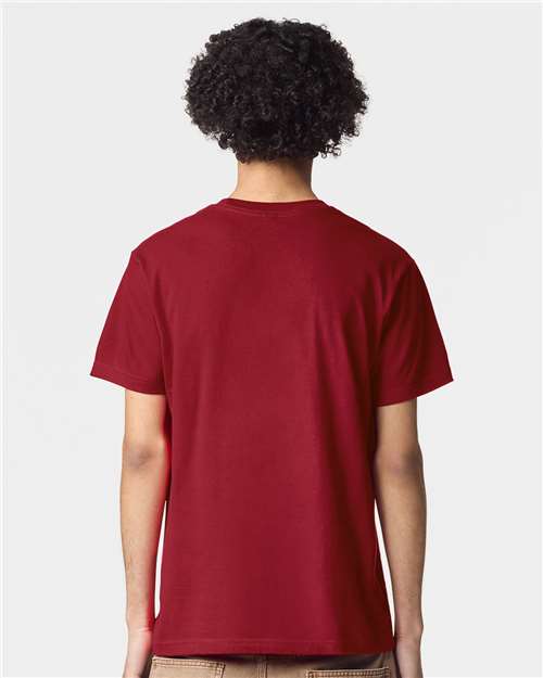 American Apparel 2001 Unisex Fine Jersey Tee - Cardinal - model back