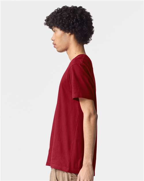 American Apparel 2001 Unisex Fine Jersey Tee - Cardinal - model side