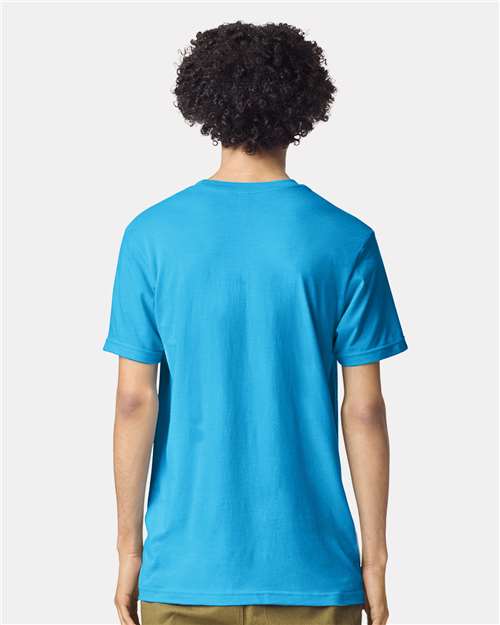 American Apparel 2001CVC Unisex CVC Tee - Heather Teal - model back