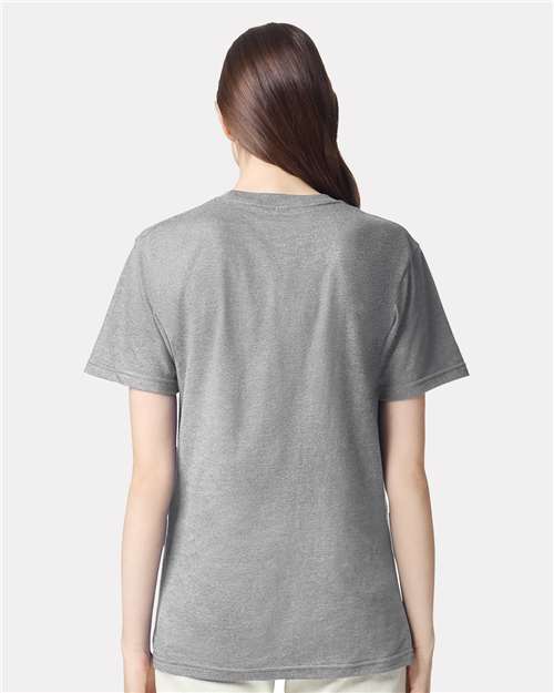 American Apparel 2001CVC Unisex CVC Tee - Heather Grey - model back
