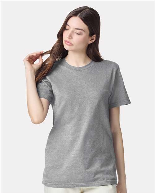 American Apparel 2001CVC Unisex CVC Tee - Heather Grey - model front