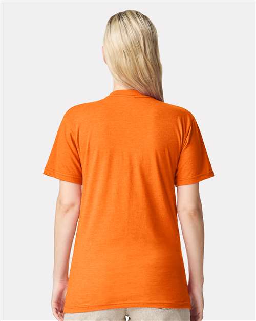 American Apparel 2001CVC Unisex CVC Tee - Heather Orange - model back