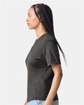 American Apparel 2001CVC Unisex CVC Tee - Heather Asphalt - model side