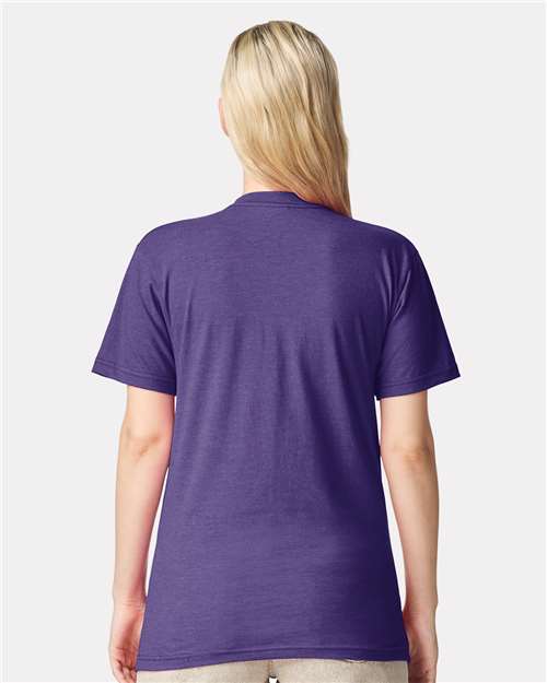 American Apparel 2001CVC Unisex CVC Tee - Heather Purple - model back