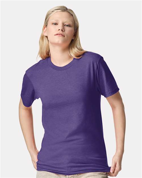 American Apparel 2001CVC Unisex CVC Tee - Heather Purple - model front