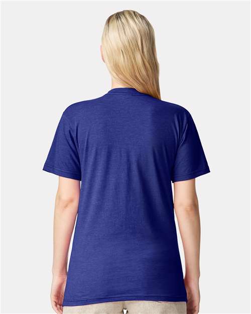American Apparel 2001CVC Unisex CVC Tee - Heather Lapis - model back