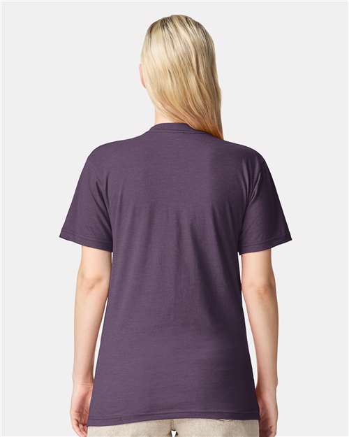 American Apparel 2001CVC Unisex CVC Tee - Heather Grape - model back