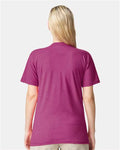 American Apparel 2001CVC Unisex CVC Tee - Heather Super Pink - model back