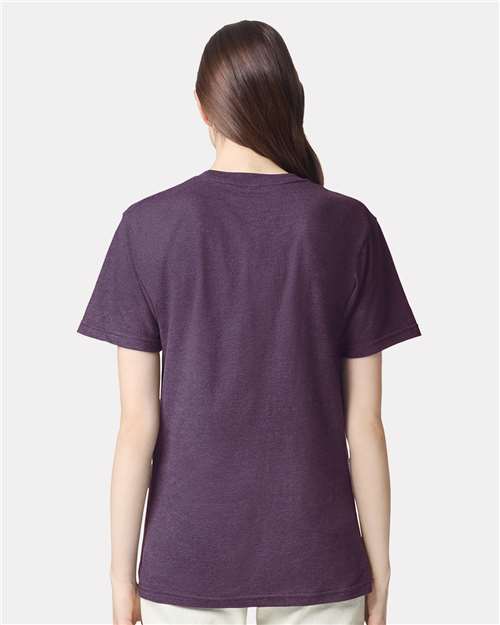 American Apparel 2001CVC Unisex CVC Tee - Heather Eggplant - model back