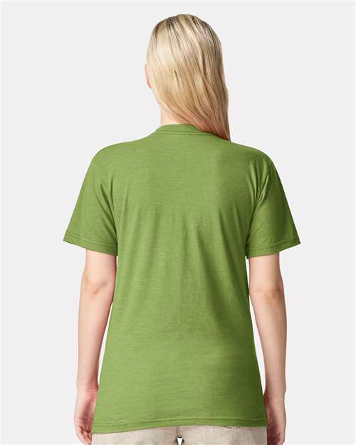 American Apparel 2001CVC Unisex CVC Tee - Heather Nephrite - model back