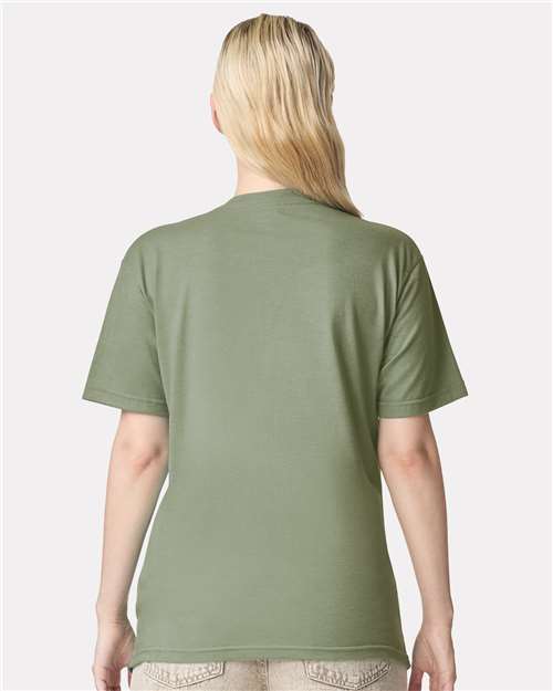 American Apparel 2001CVC Unisex CVC Tee - Heather Sage - model back