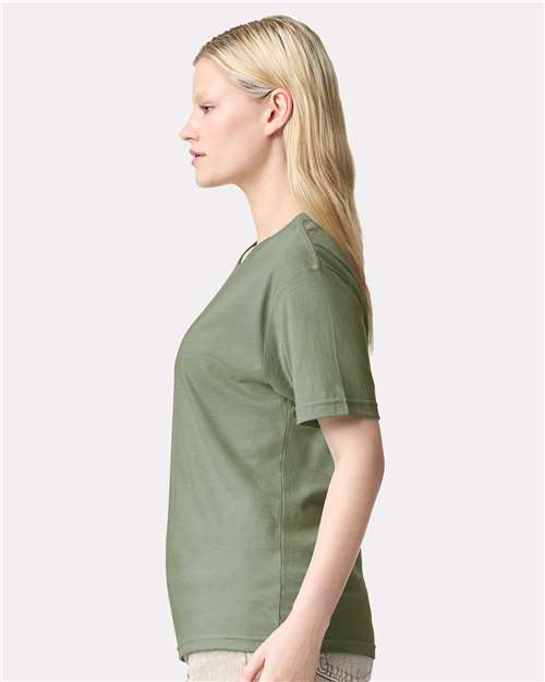 American Apparel 2001CVC Unisex CVC Tee - Heather Sage - model side