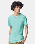 American Apparel 2001CVC Unisex CVC Tee - Heather Celadon - model front