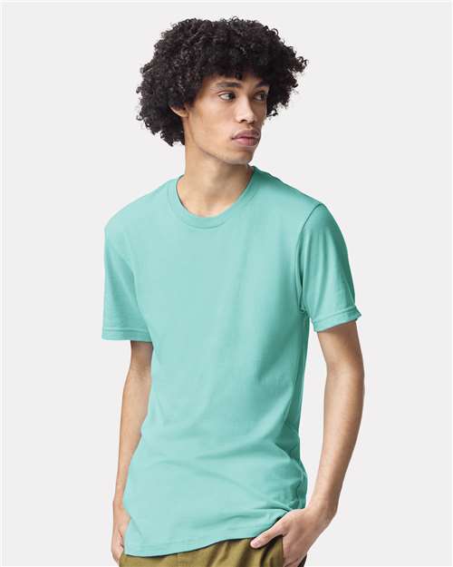American Apparel 2001CVC Unisex CVC Tee - Heather Celadon - model front
