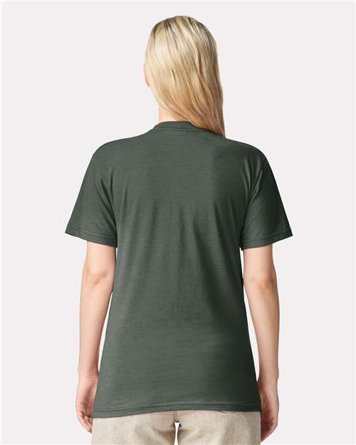 American Apparel 2001CVC Unisex CVC Tee - Heather Forest - model back