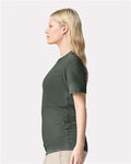 American Apparel 2001CVC Unisex CVC Tee - Heather Forest - model side