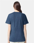 American Apparel 2001CVC Unisex CVC Tee - Heather Sea Blue - model back