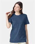 American Apparel 2001CVC Unisex CVC Tee - Heather Sea Blue - model front