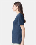 American Apparel 2001CVC Unisex CVC Tee - Heather Sea Blue - model side