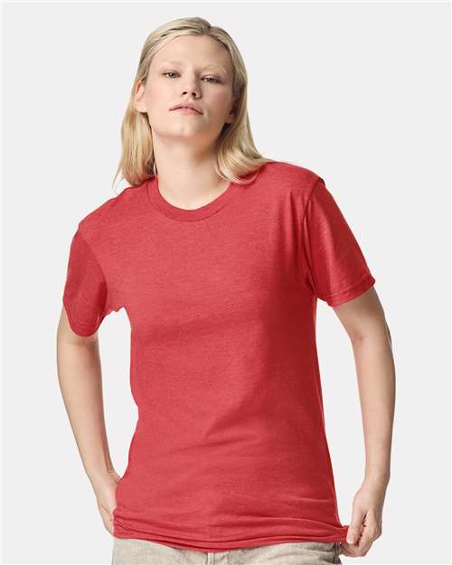 American Apparel 2001CVC Unisex CVC Tee - Heather Coral - model front
