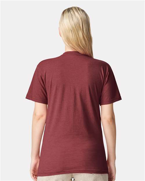 American Apparel 2001CVC Unisex CVC Tee - Heather Burgundy - model back
