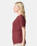 American Apparel 2001CVC Unisex CVC Tee - Heather Burgundy - model side