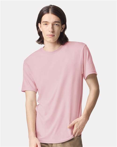 American Apparel 2001CVC Unisex CVC Tee - Heather Pink - model front