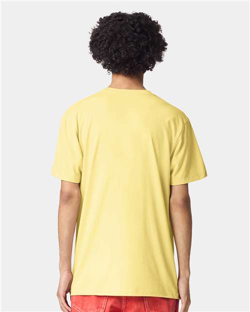 American Apparel 2001CVC Unisex CVC Tee - Heather Panna Cotta - model back