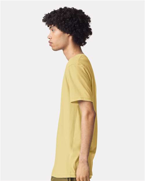 American Apparel 2001CVC Unisex CVC Tee - Heather Yellow - model side