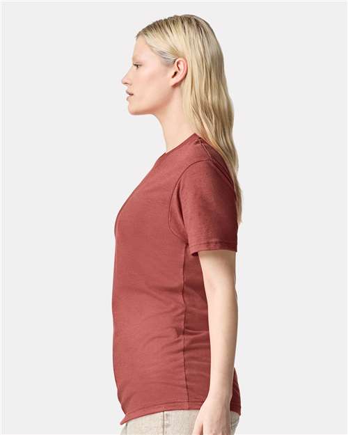 American Apparel 2001CVC Unisex CVC Tee - Heather Canyon - model back