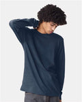 American Apparel 2007 Unisex Fine Jersey Long Sleeve Tee - Sea Blue - model front