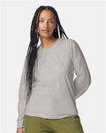 American Apparel 2007 Unisex Fine Jersey Long Sleeve Tee - New Silver - model front